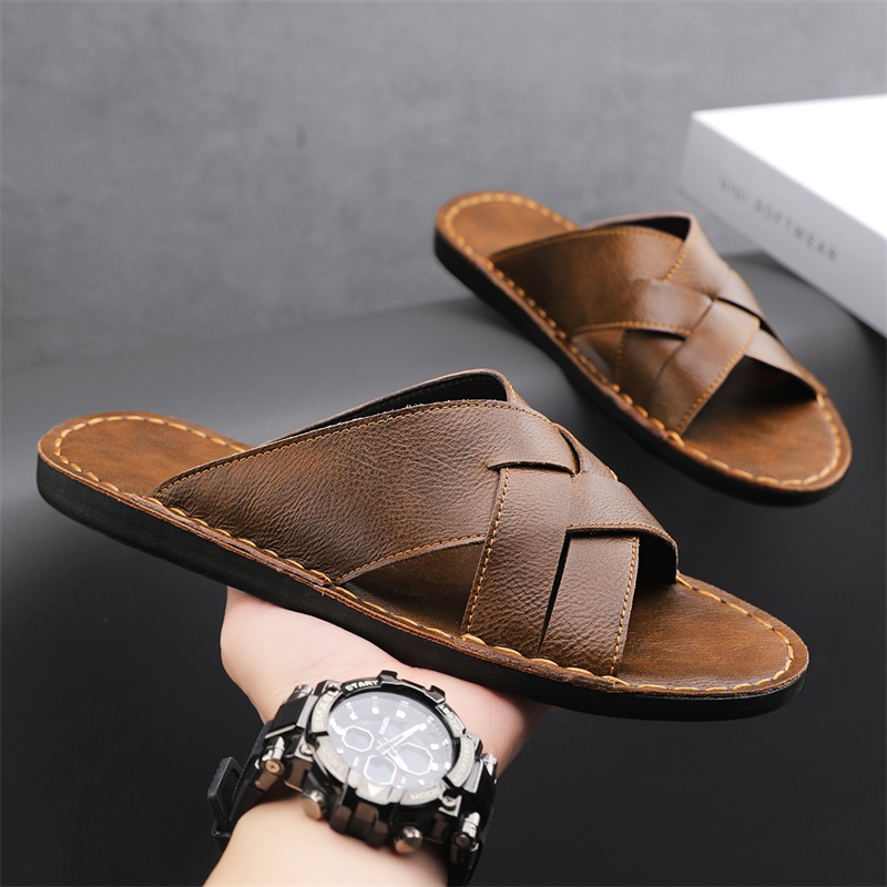 Men'S Shoes Hugo Boss - Genuine Leather Men Casual Sandals Summer