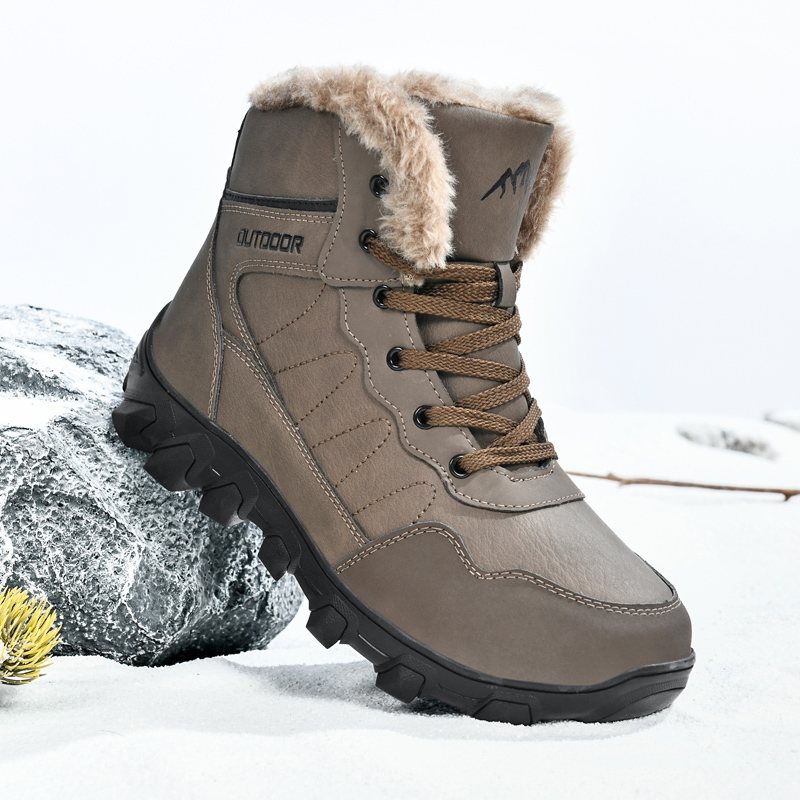 Men'S Shoes With Support - Men's Winter Boots Warm Waterproof Non-Slip