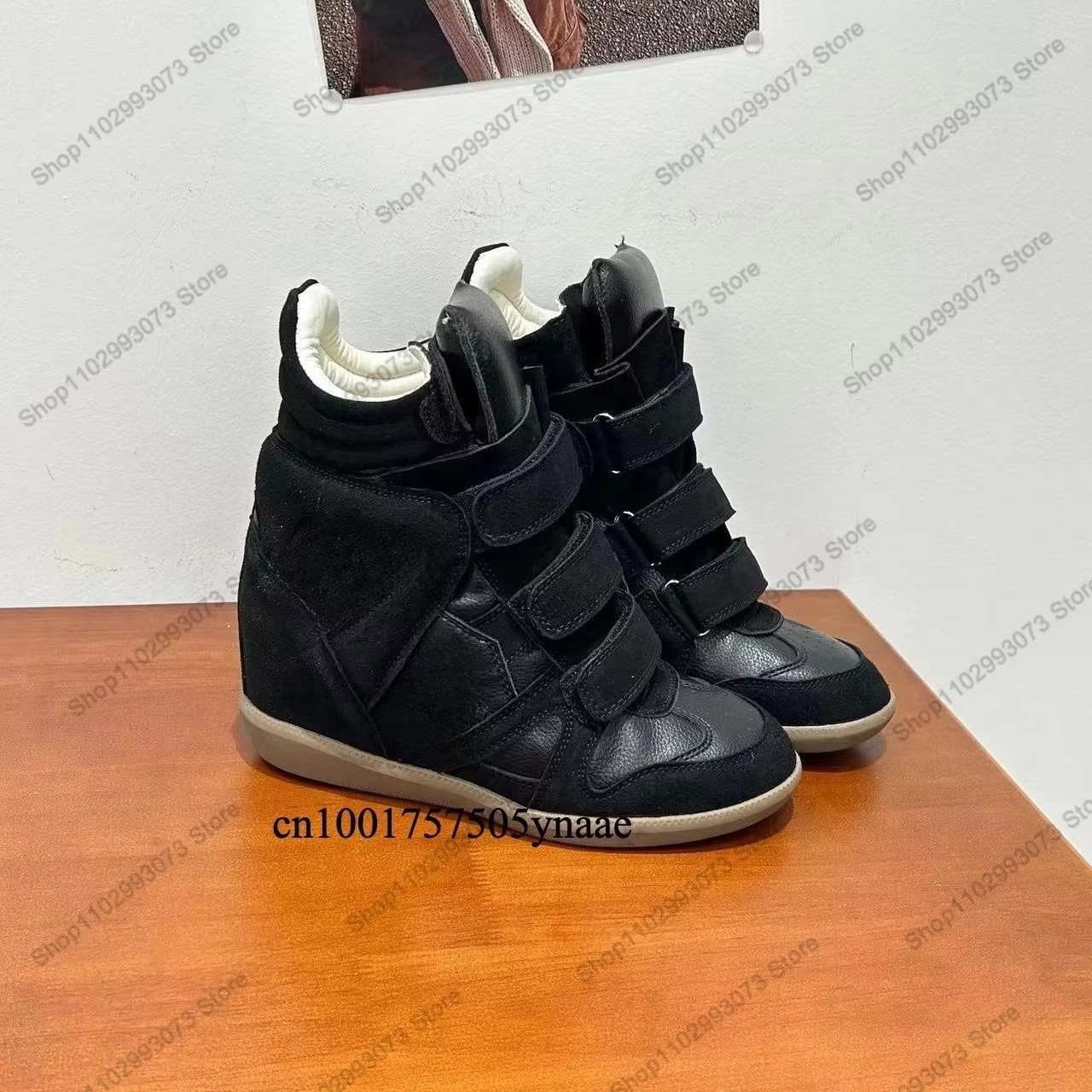Running Shoes Lightweight - Women Hidden Wedge Heel High‑Top Sneakers