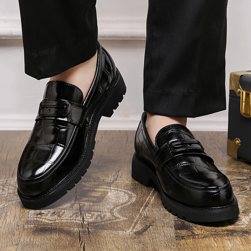 Men's Thick Soled Leather Shoe - Men Shoes Official 评论和价格