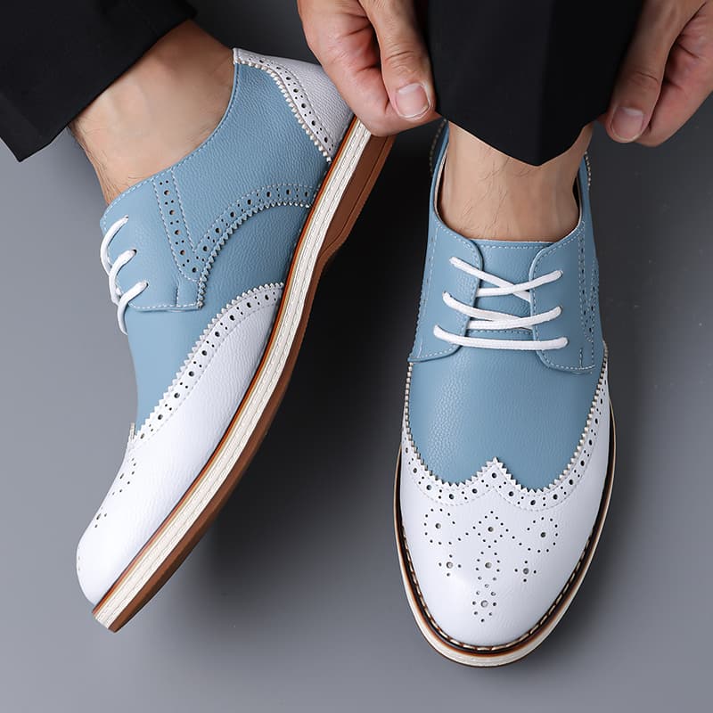 Mens White Blue Two Tone Brogu - Men'S Shoes Hugo Boss 评论和价格
