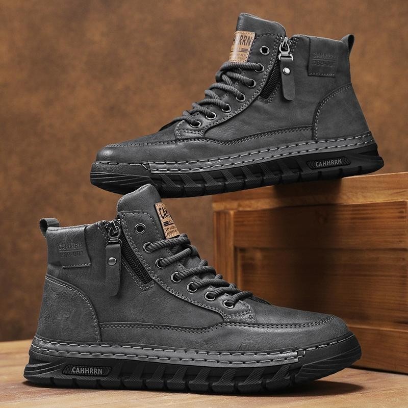Men Leather High Top Ankle Boo - Running Shoes Lightweight 评论和价格