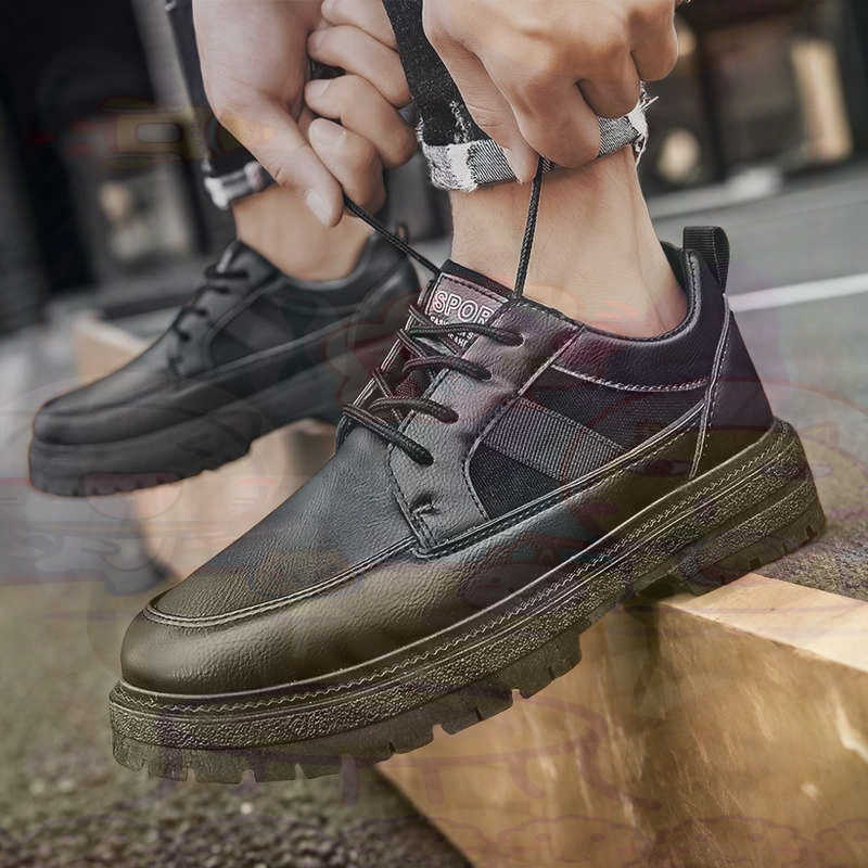 Dark Natural Leather Fashion T - Men'S Shoes Good For Flat Feet 评论和价格