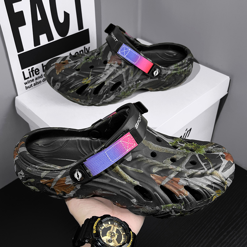 Camouflage Wave-Patterned Larg - Men Shoes Must Have 评论和价格