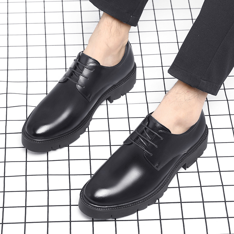 Mens Black Leather Lace Up Dre - Men Shoes Official 评论和价格