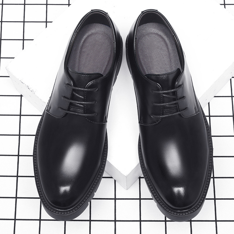 Mens Black Leather Lace Up Dre - Men Shoes Official 评论和价格
